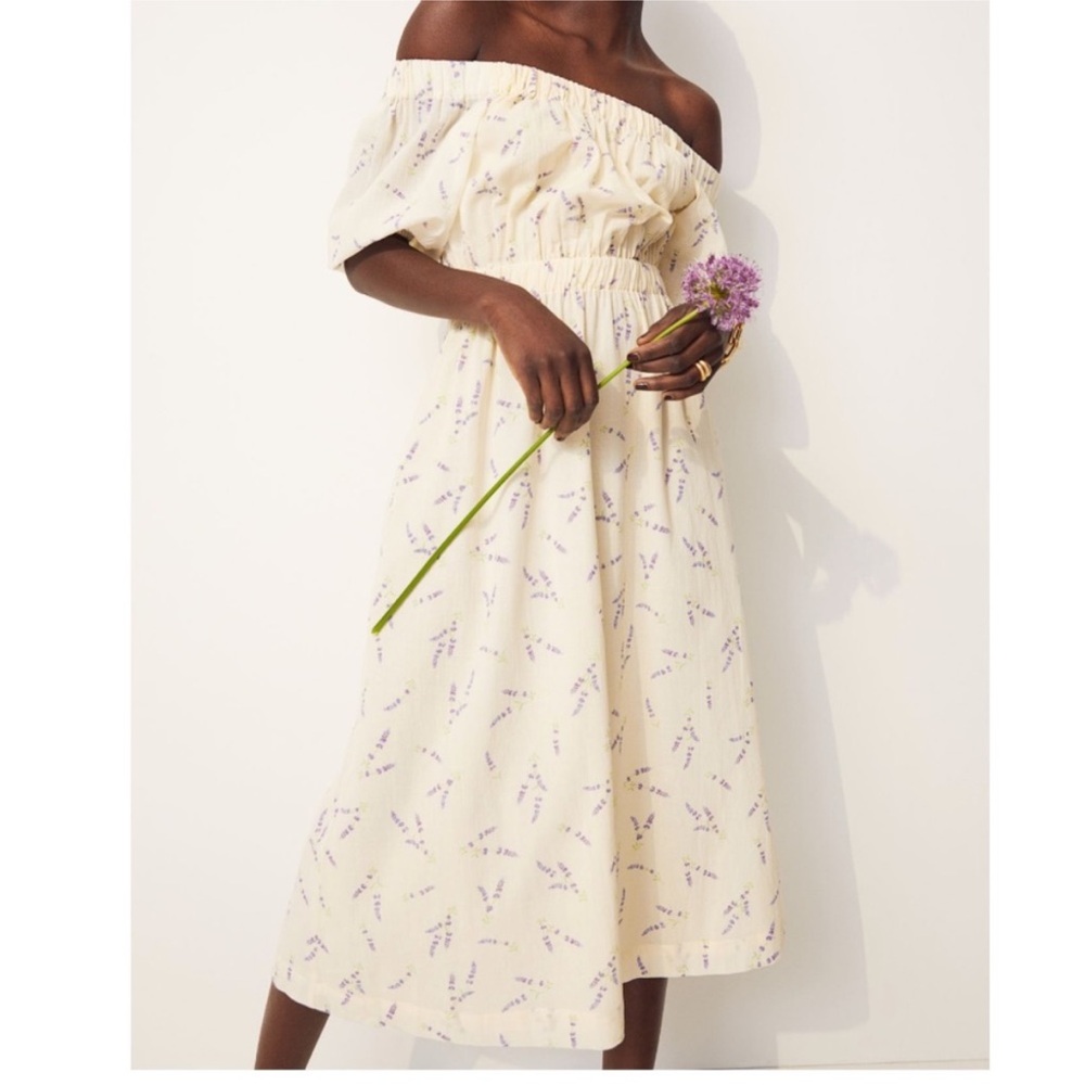 H&M Women open back off the shoulder wildflower midi  dress size XL